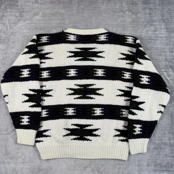 Gant Salty Dog Sweater Mens Medium Vintage 90s Handknit Nordic Aztec Grandpa - Picture 9 of 13